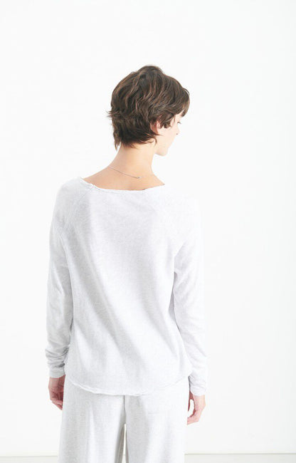 American Vintage | Boat Neck Long Sleeve T-Shirt - Soft Cotton Arctique-Chi