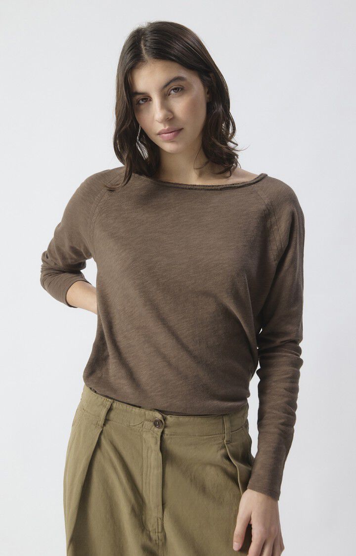 American Vintage | Boat Neck Long Sleeve Tee - Chestnut Brown Chataignier-Vintage