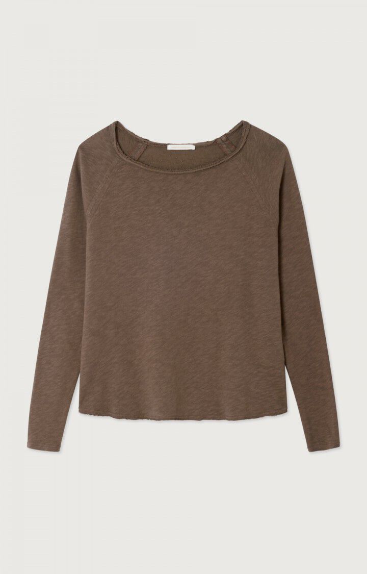 American Vintage | Boat Neck Long Sleeve Tee - Chestnut Brown Chataignier-Vintage