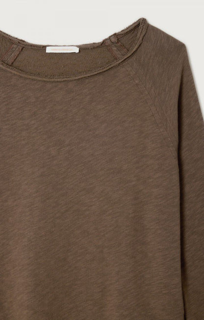 American Vintage | Boat Neck Long Sleeve Tee - Chestnut Brown Chataignier-Vintage
