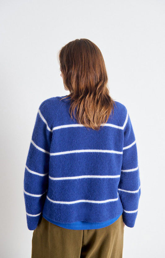 Pullover Vito18j Bleu-Royal-Rayures