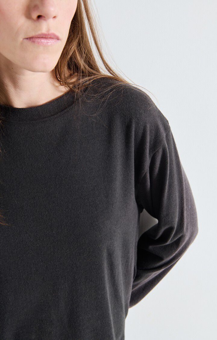American Vintage | Oversized Boat Neck Tee - Soft Charcoal Carbone-Chine