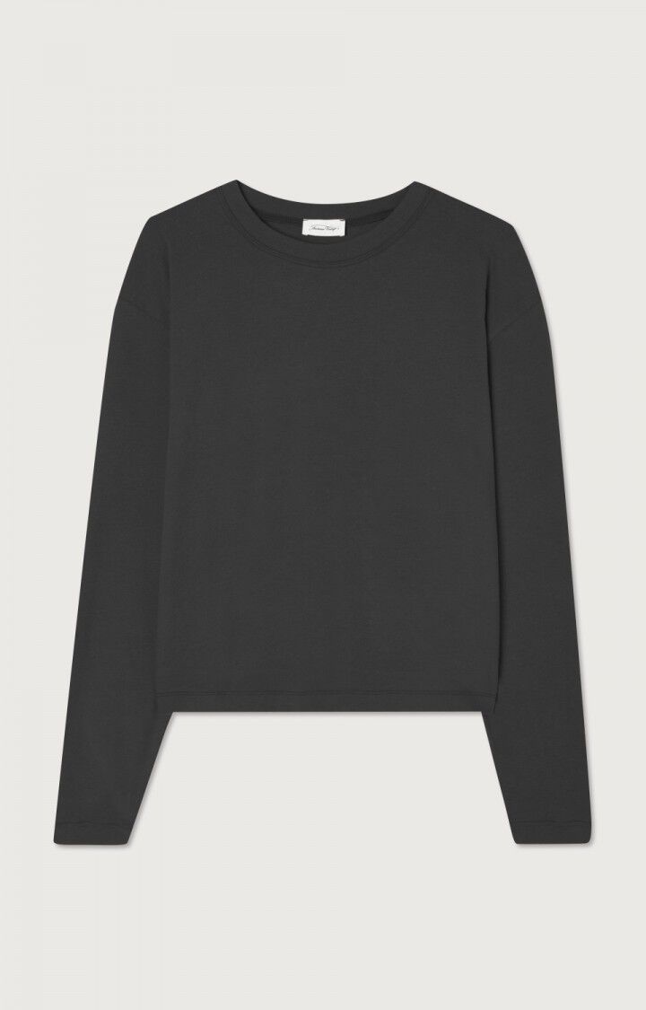 American Vintage | Oversized Boat Neck Tee - Soft Charcoal Carbone-Chine