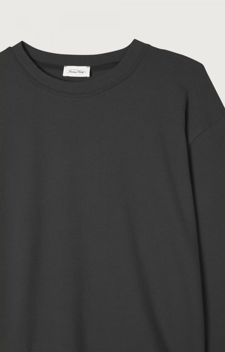 American Vintage | Oversized Boat Neck Tee - Soft Charcoal Carbone-Chine