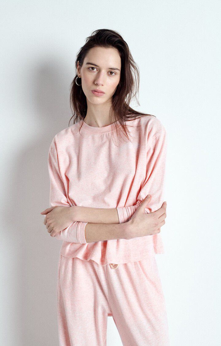 American Vintage | Oversized Boat Neck T-Shirt - Peach Skin Cotton