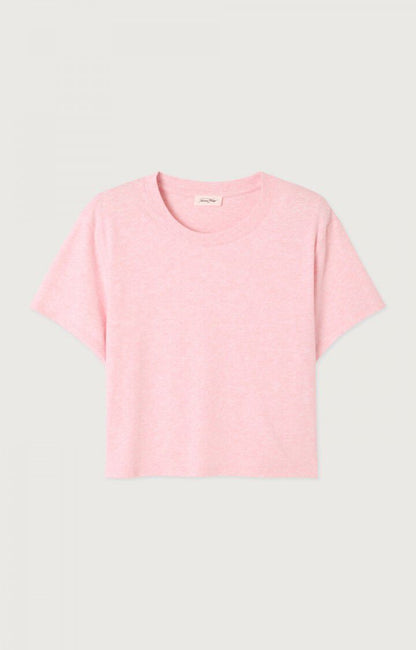 American Vintage | White T-Shirt - Round Neck Glacage-Chine