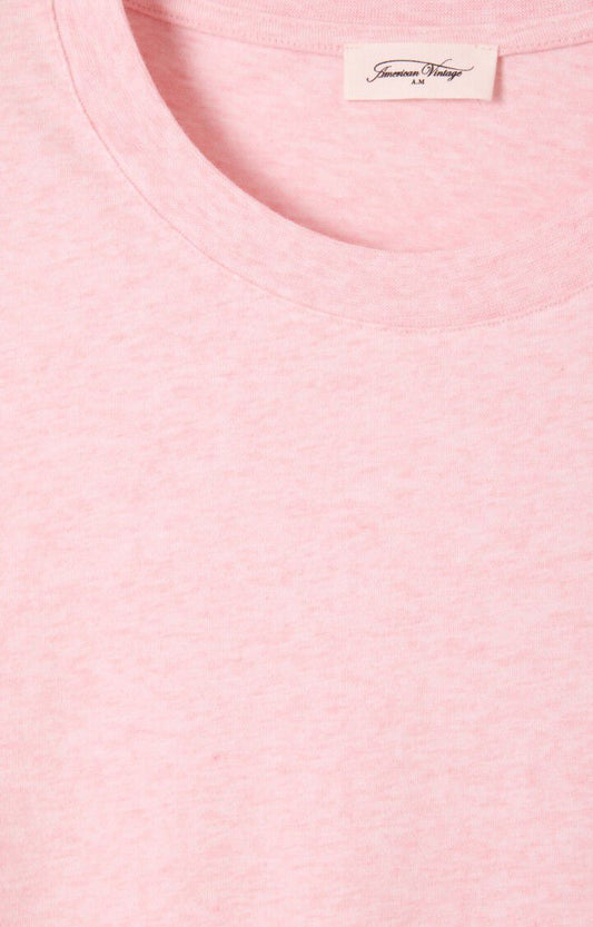 American Vintage | White T-Shirt - Round Neck Glacage-Chine