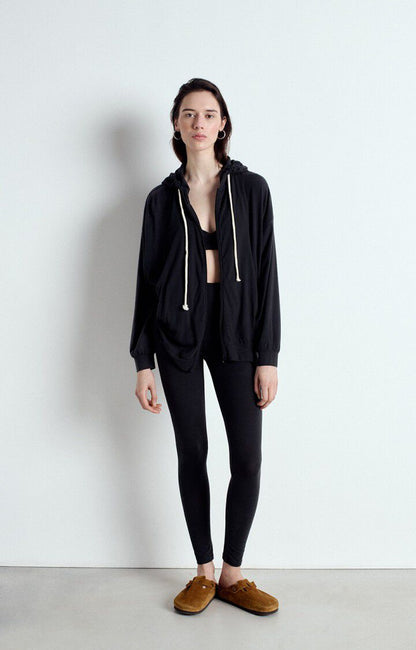 Women's Jacket Peachskin-Effect Fabric - Carbone-Chine