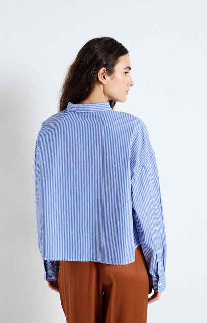 Blouse Zat06b Rayures-Aqua