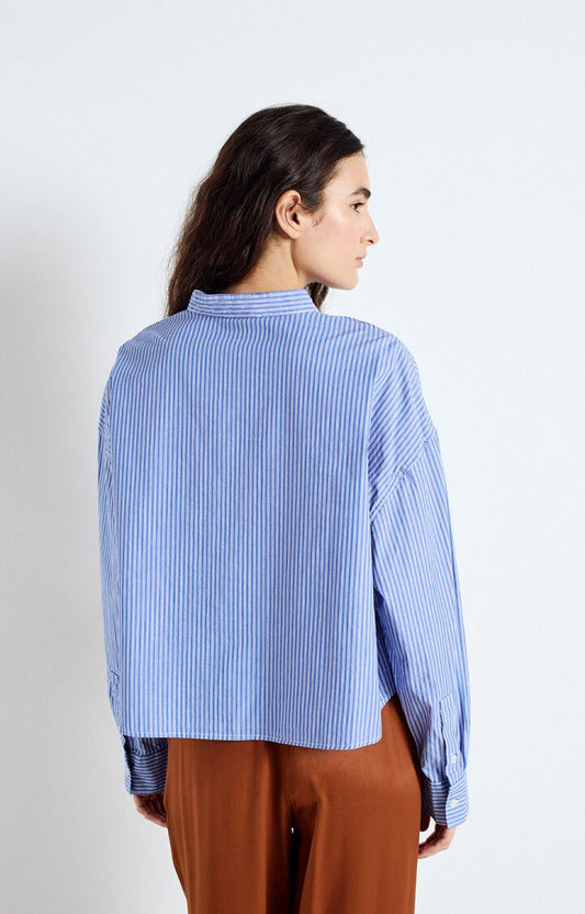 Blouse Zat06b Rayures-Aqua