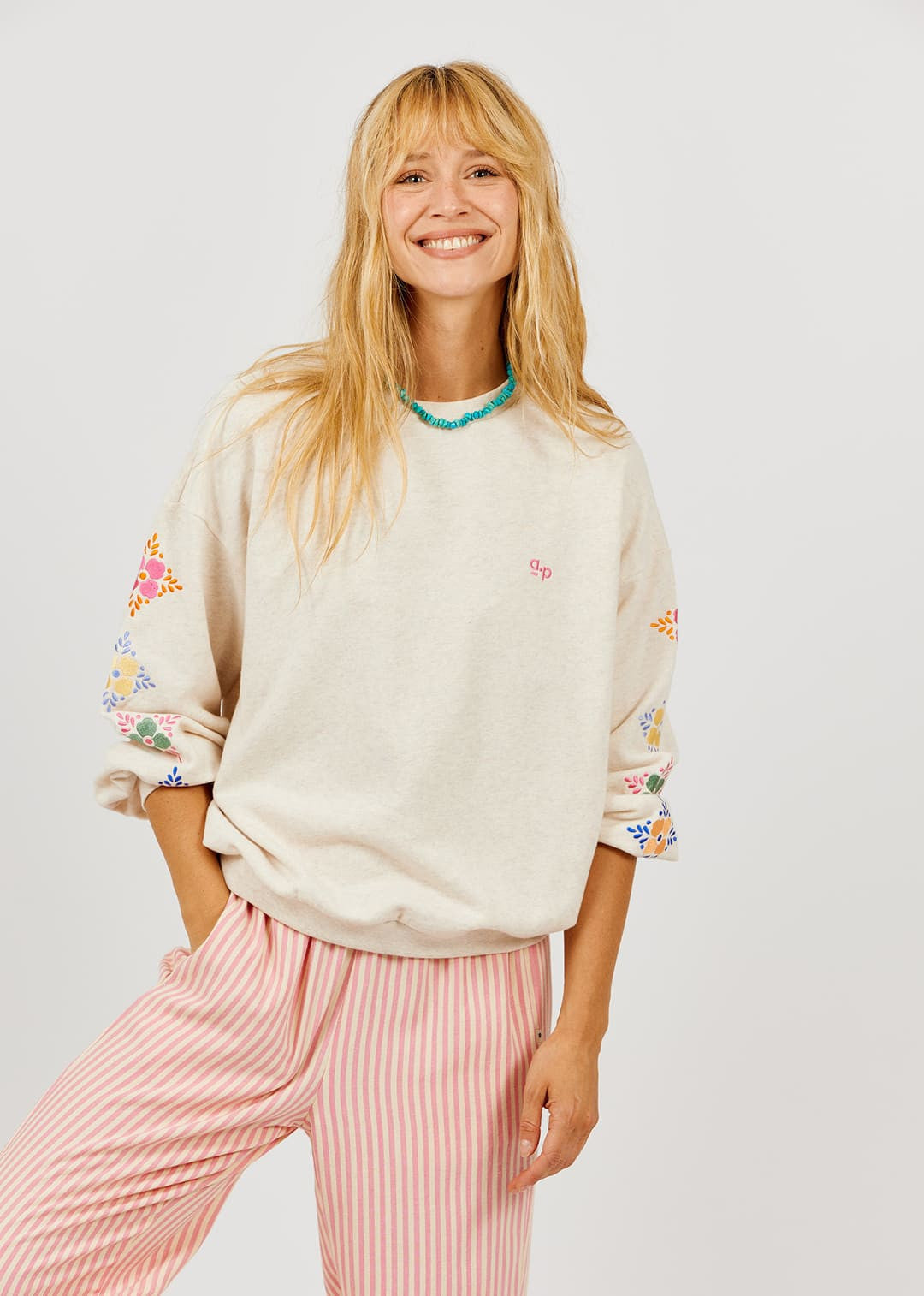 Sweatshirt Broderies Sw Sable-Chine-277