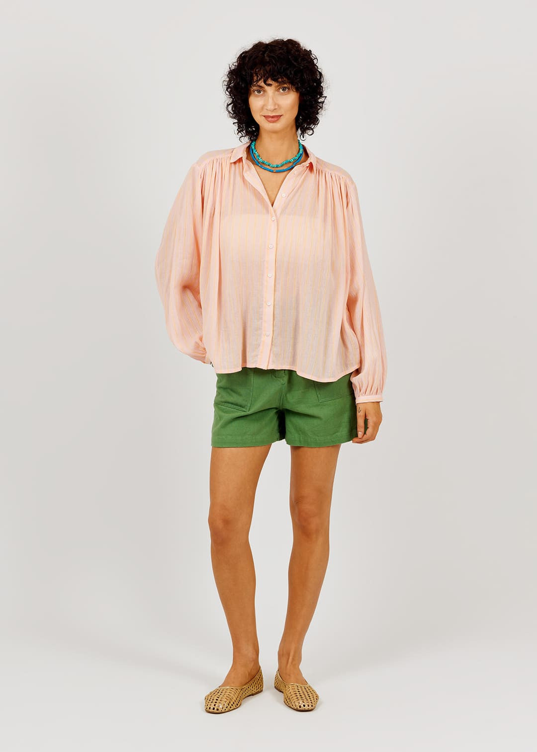 Blouse Rayures Fluo Shi Rose-13