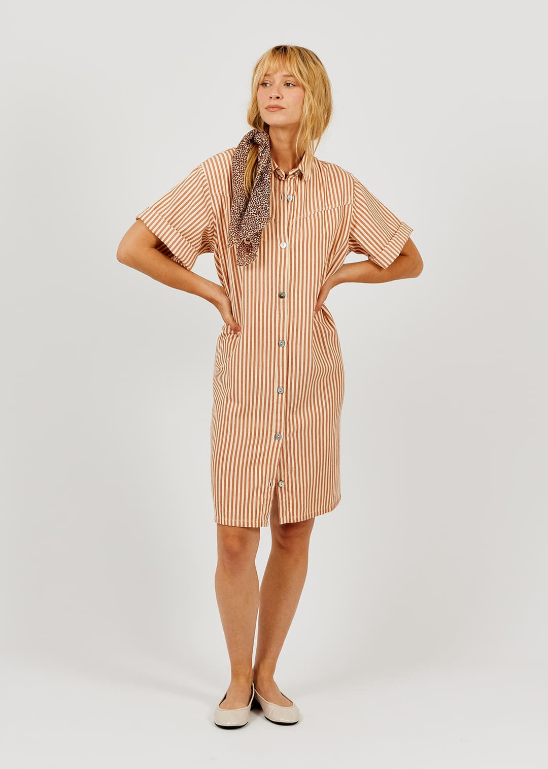 Dress Rayures Trans Dr Marron-75