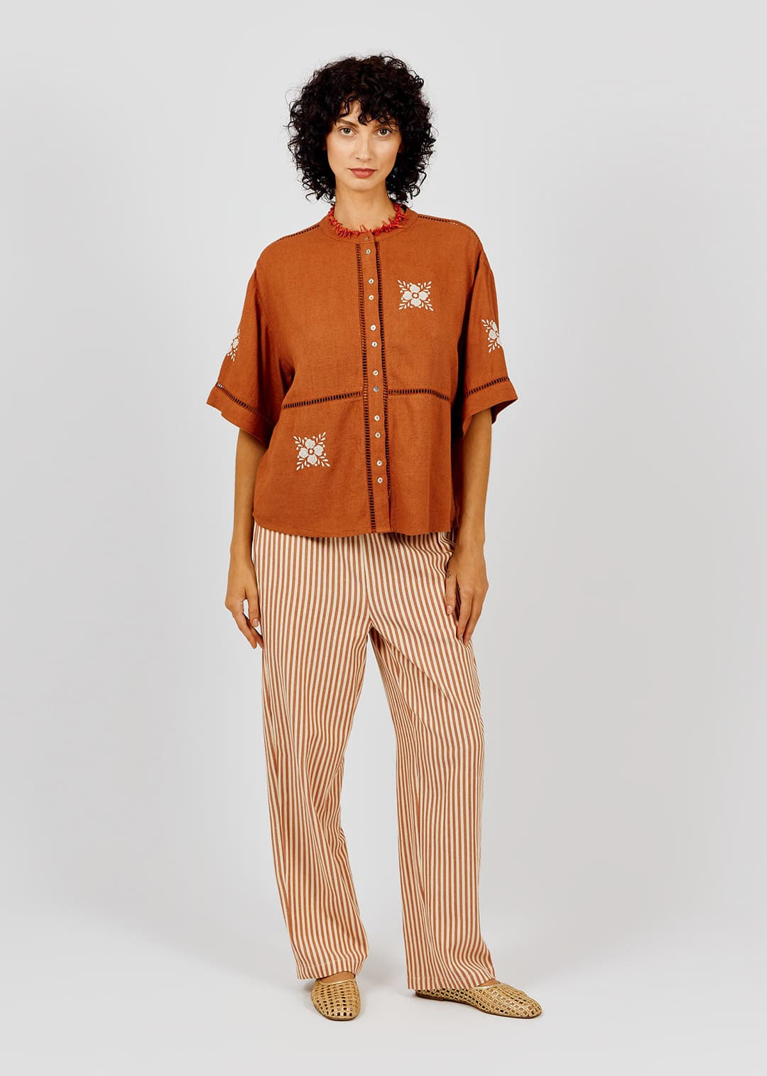 Pants Rayures Trans Pa Marron-75