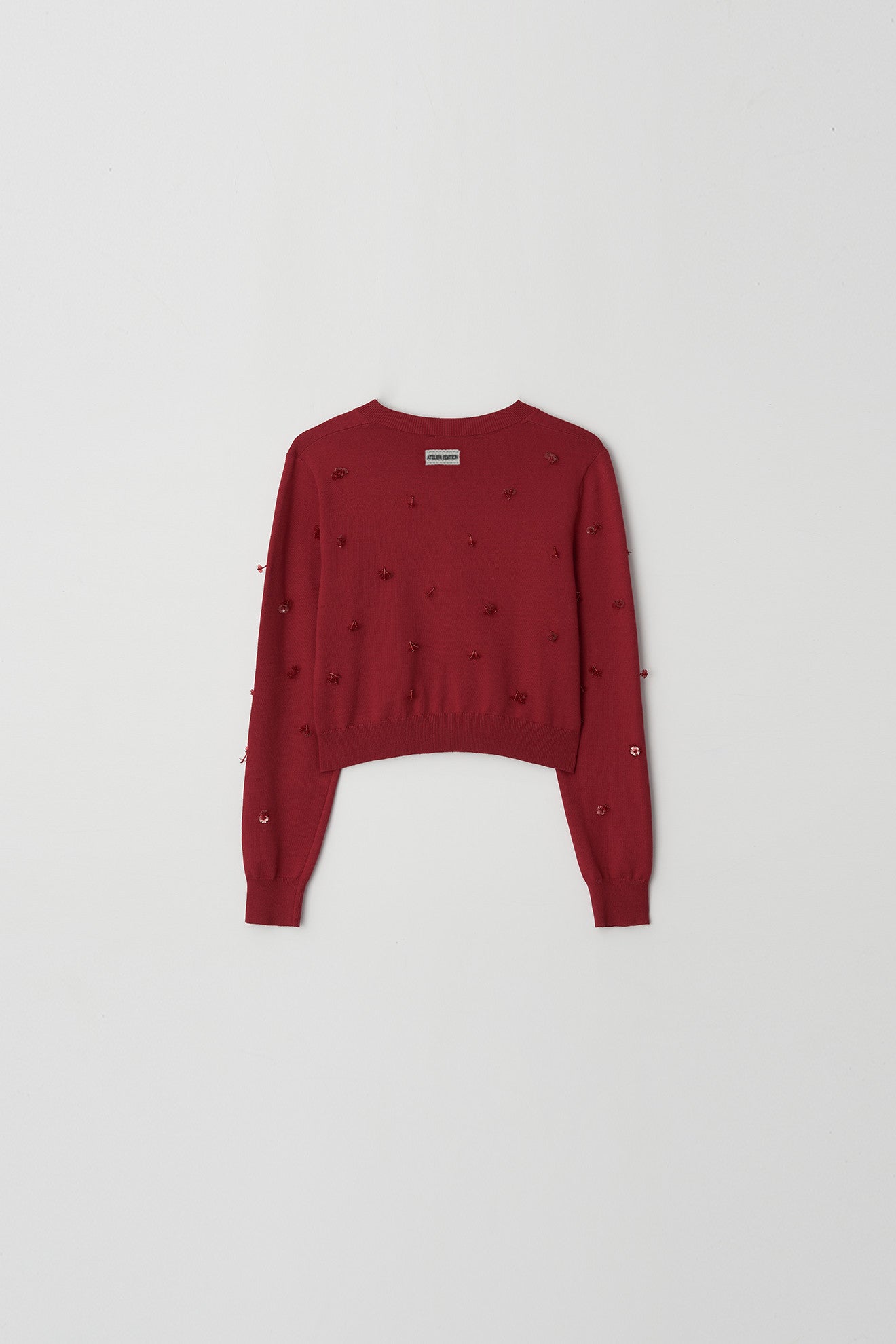 Atelier Edition | Beaded Cardigan in Crimson Red