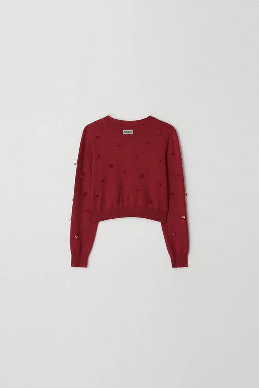 Cardigan Beaded Cardigan Red