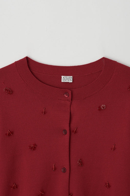Cardigan Beaded Cardigan Red