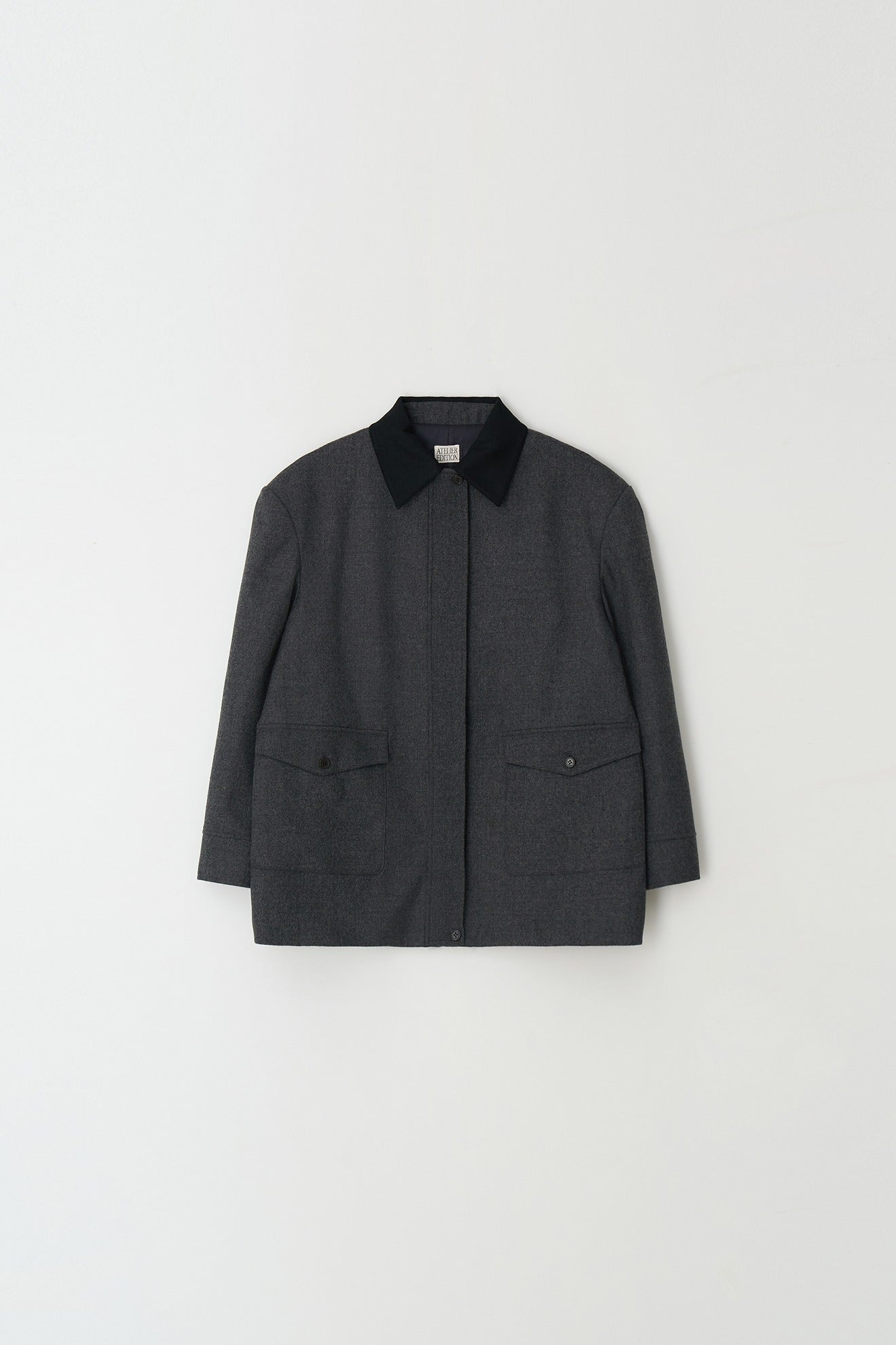 Jacket Button Pocket J Charcoal