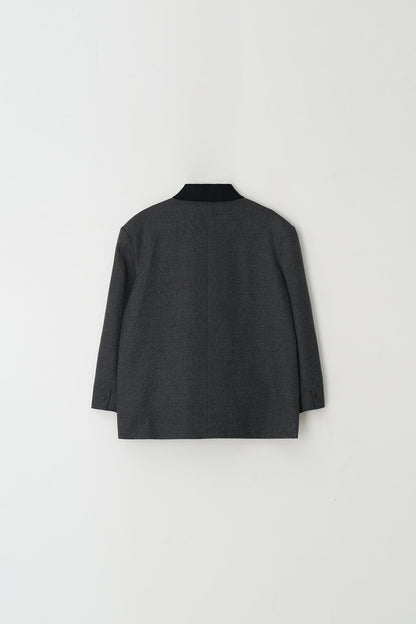 Jacket Button Pocket J Charcoal