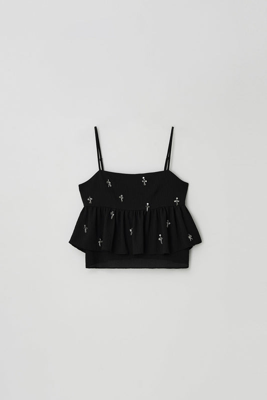 Blouse Embellish Top Black
