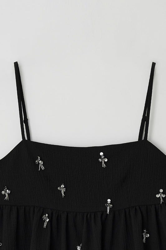 Blouse Embellish Top Black