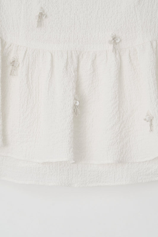 Blouse Embellish Top White