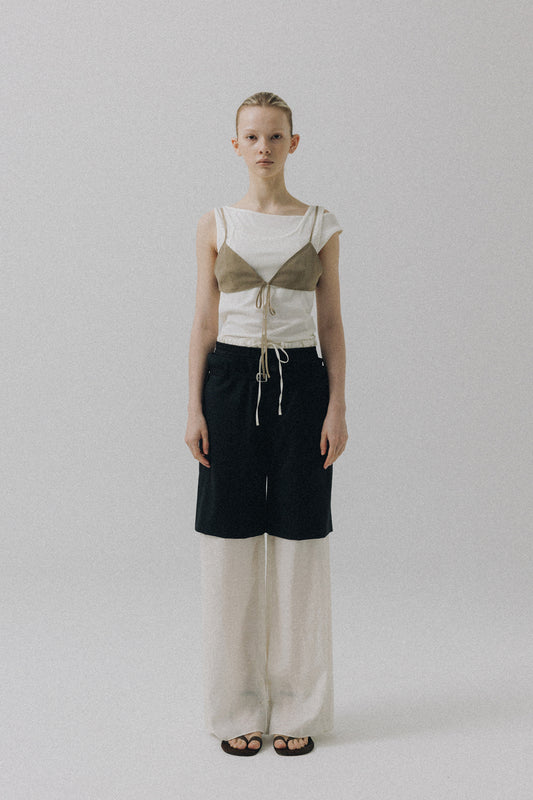 Blouse Layered Top Ivory