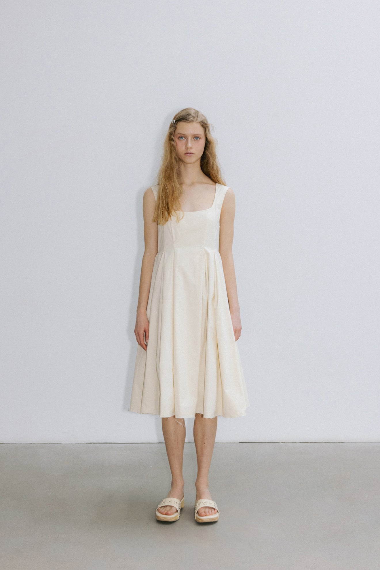 Dress Pleated Co Dress Beige