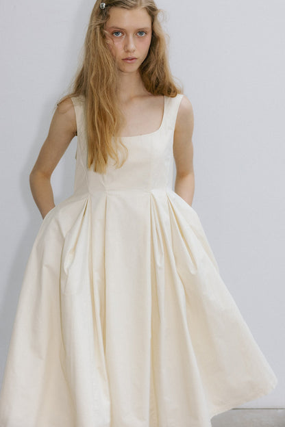 Dress Pleated Co Dress Beige