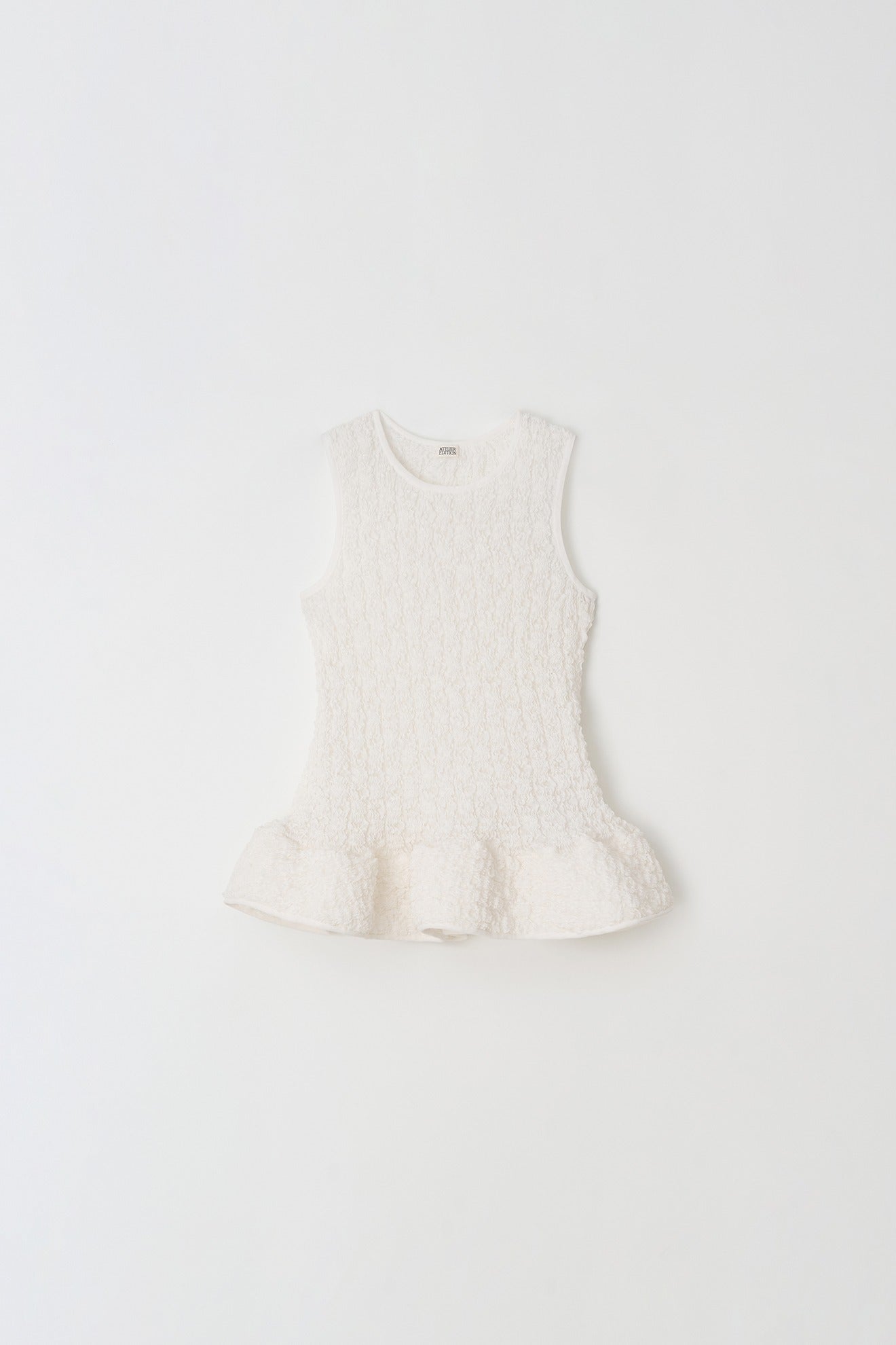 Atelier Edition | Wrinkle Blouse in White - Sculptural Crinkle Top