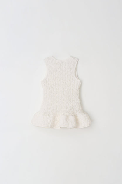 Atelier Edition | Wrinkle Blouse in White - Sculptural Crinkle Top