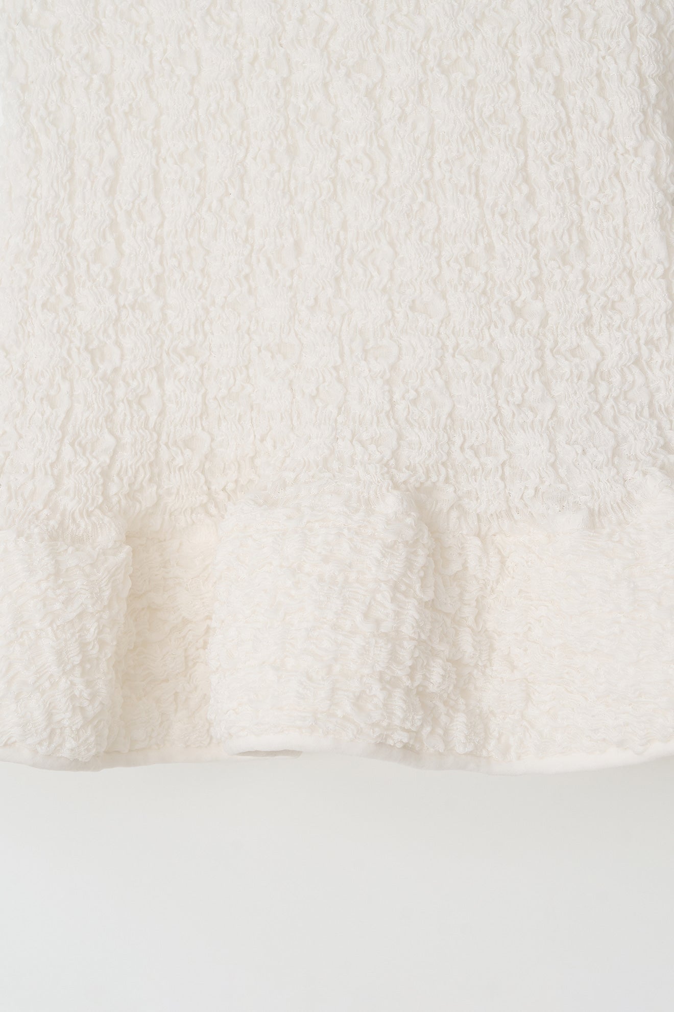 Atelier Edition | Wrinkle Blouse in White - Sculptural Crinkle Top