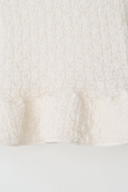Atelier Edition | Wrinkle Blouse in White - Sculptural Crinkle Top