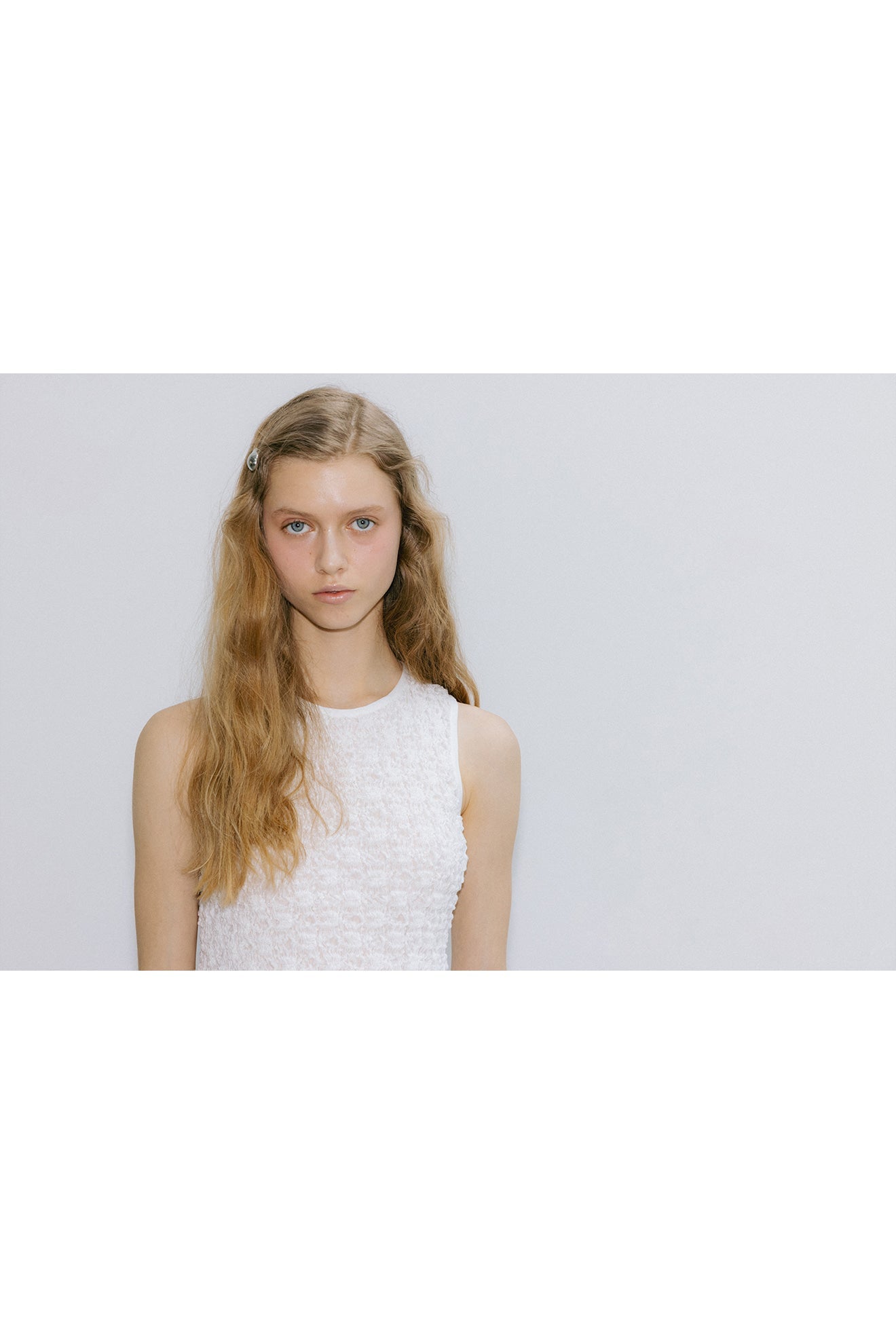 Atelier Edition | Wrinkle Blouse in White - Sculptural Crinkle Top