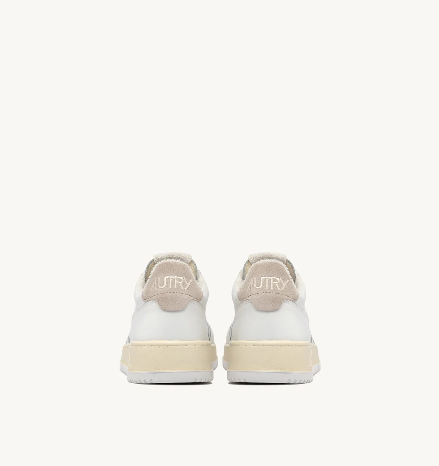 Autry | Medalist Low Sneaker - White & Ivory Leather White-Ivory