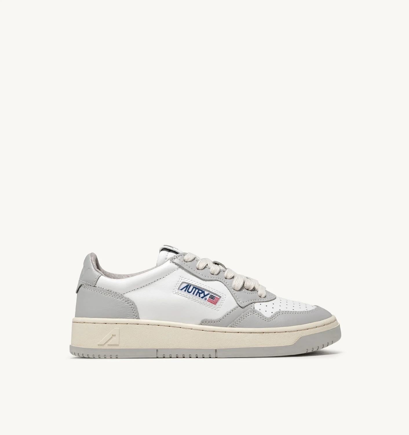 Autry | Medalist Low Sneaker - White & Vapor Leather White-Vapor