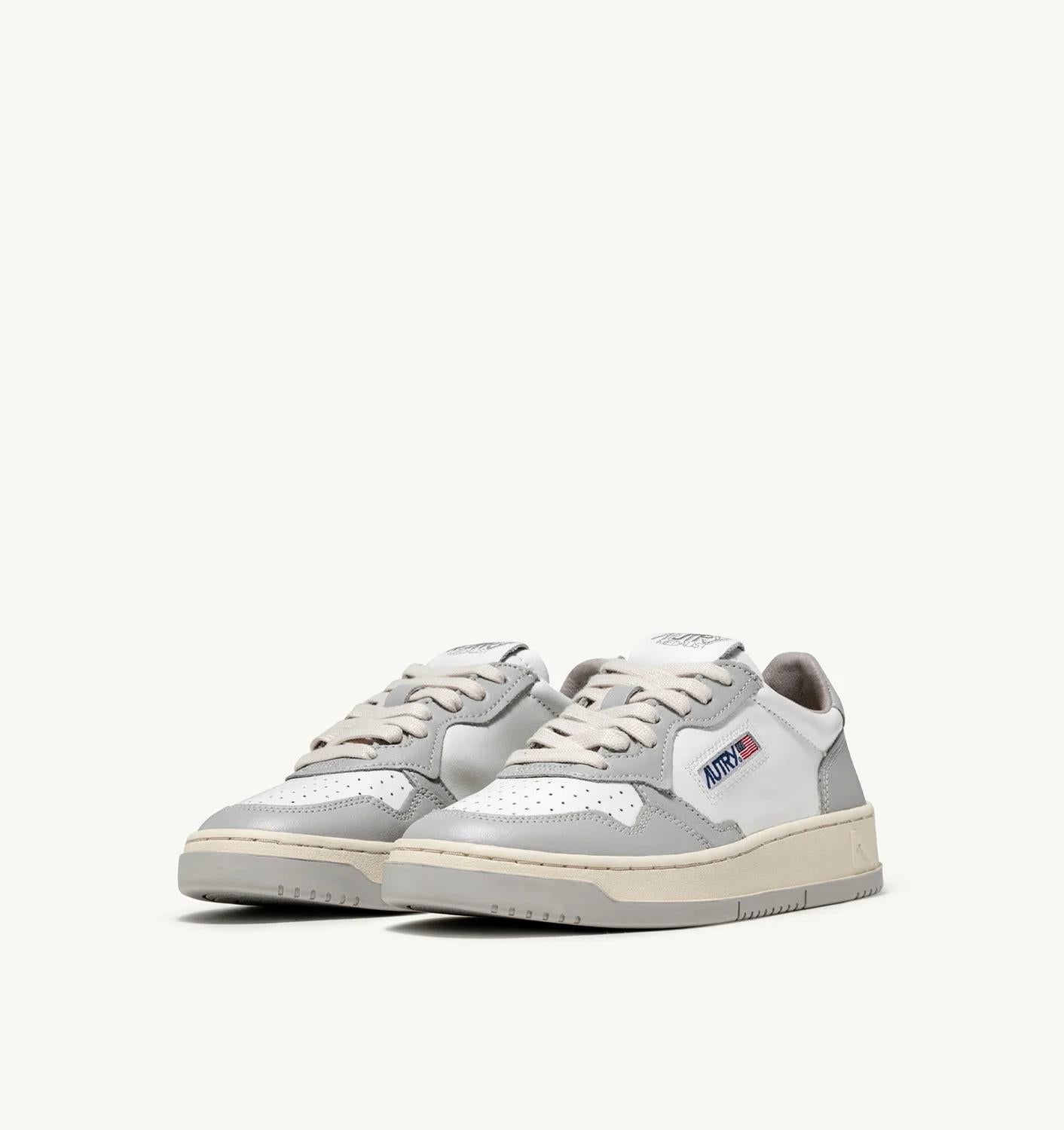 Autry | Medalist Low Sneaker - White & Vapor Leather White-Vapor