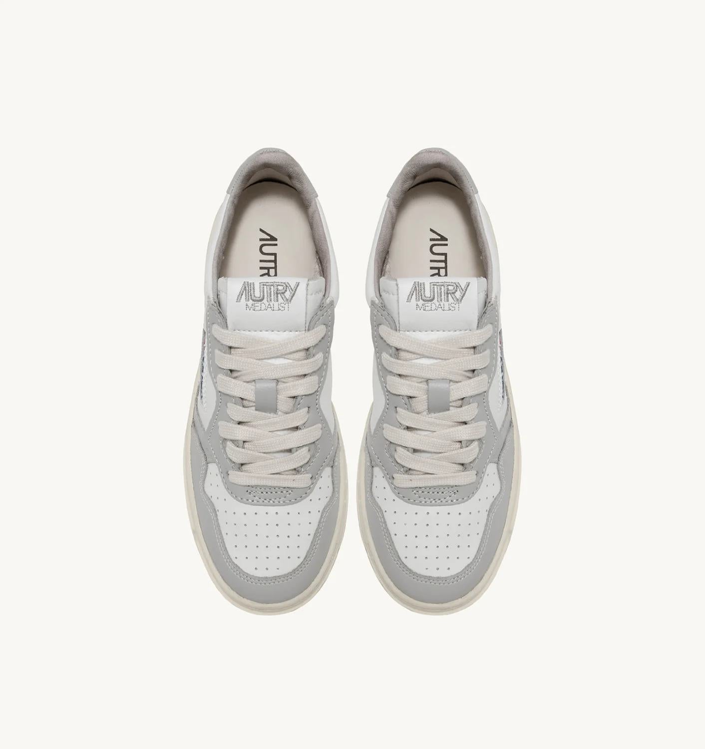 Autry | Medalist Low Sneaker - White & Vapor Leather White-Vapor