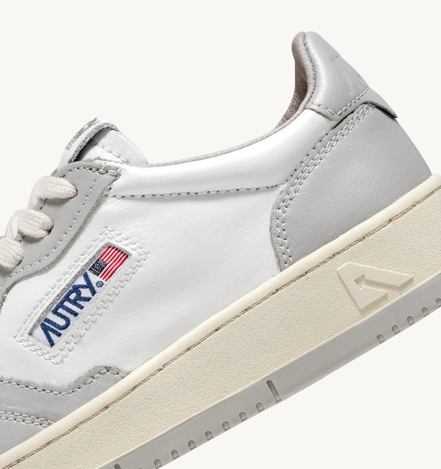 Autry | Medalist Low Sneaker - White & Vapor Leather White-Vapor