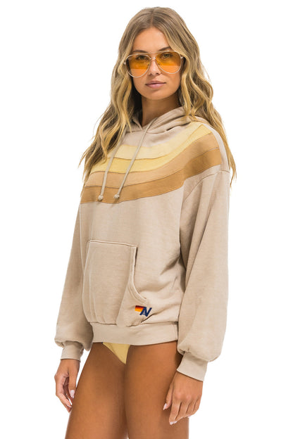 Aviator Nation | Wave Stripe Pullover Hoodie - Chocolate-Espresso
