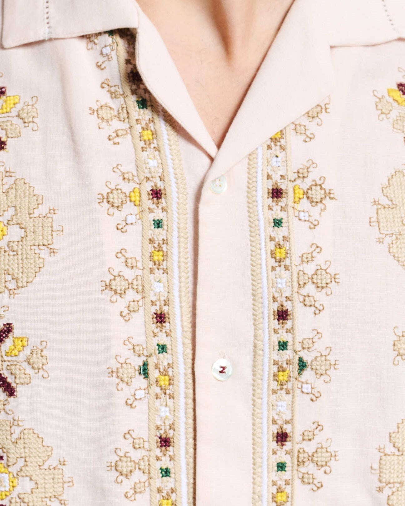 Baziszt | Cotton Poplin Button-Down Blouse - Soft Pink