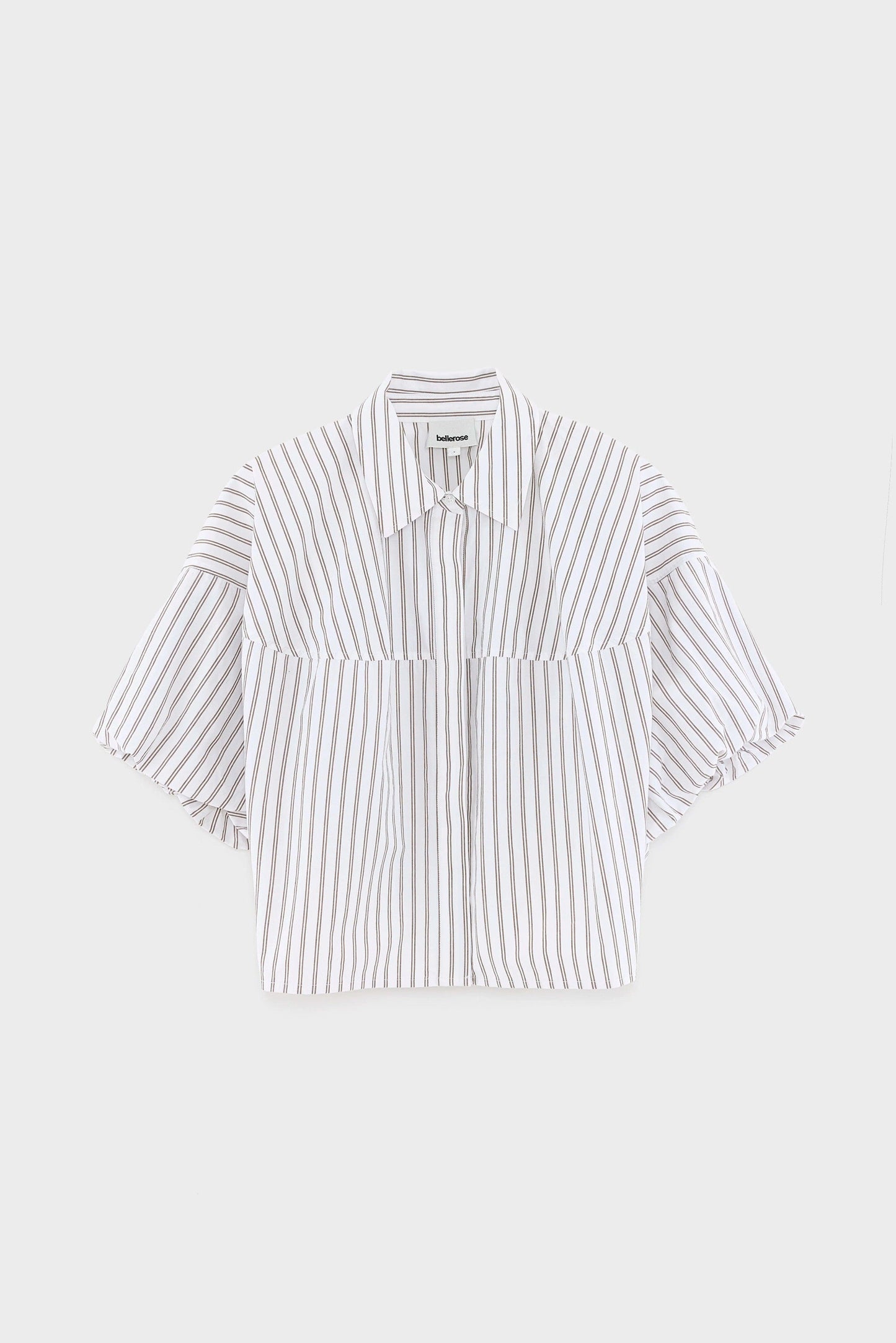 Women Button-Down Blouse 100% Cotton Poplin - White Stripe-A