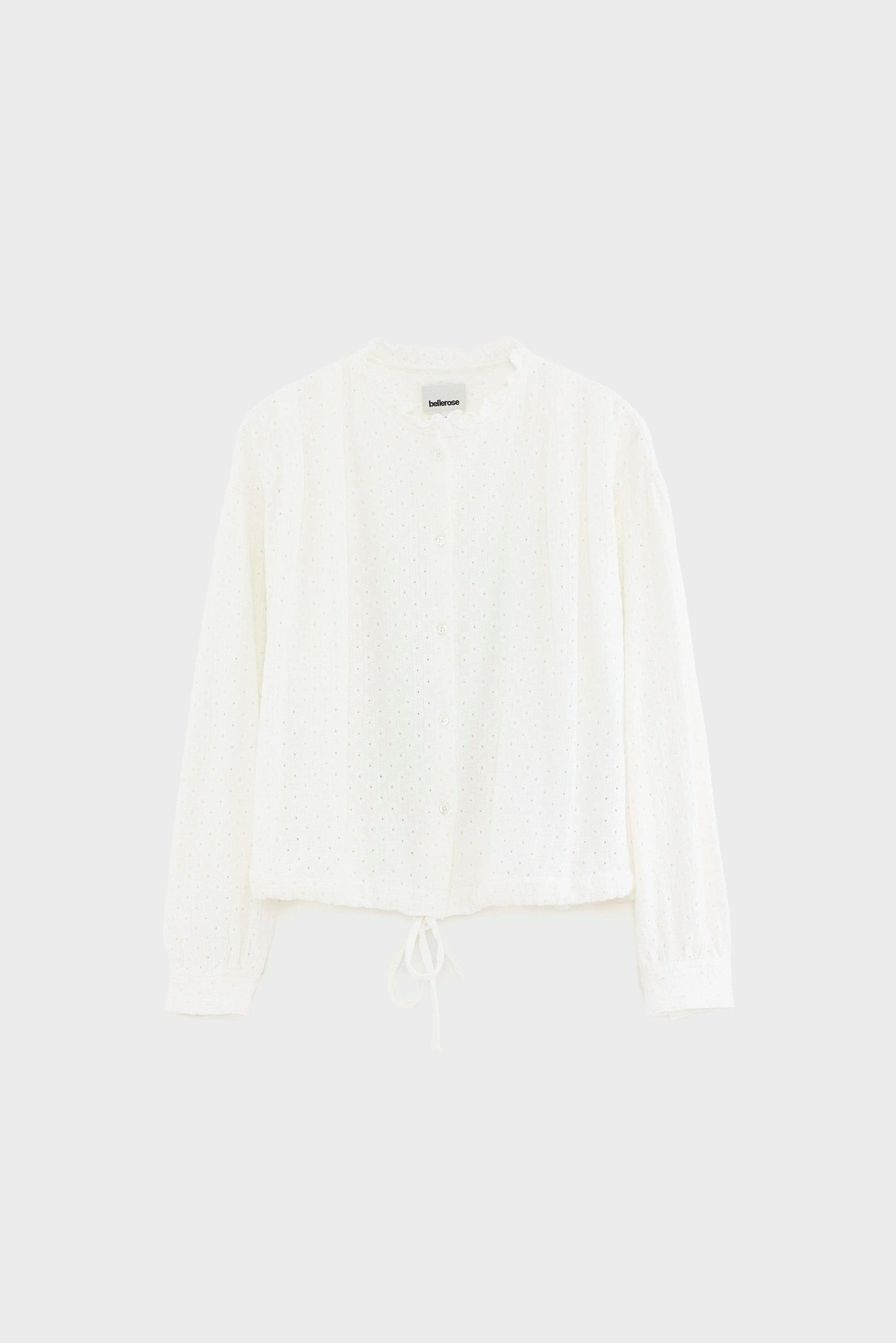 Women's Blouse Embroidered 100% Supima Cotton - White Natural