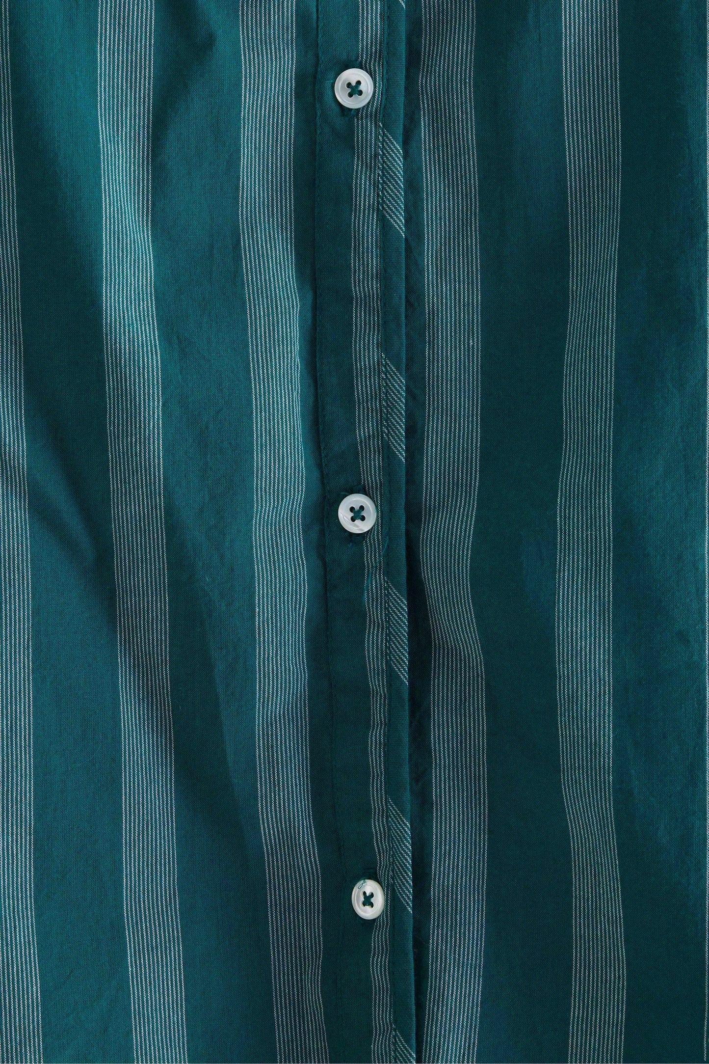 Women's Blouse 100% Cotton Poplin - Emerald Green Stripe Stripe-A