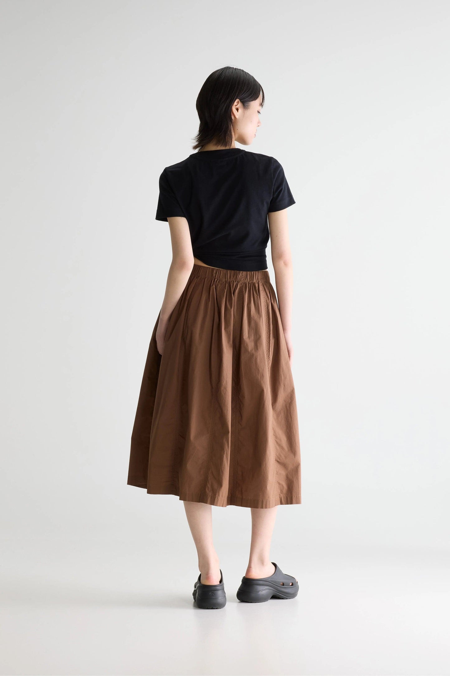 BELLEROSE | Cinley Midi Skirt in Lightweight Cotton - Chocolate