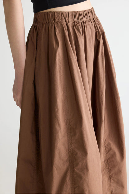 BELLEROSE | Cinley Midi Skirt in Lightweight Cotton - Chocolate