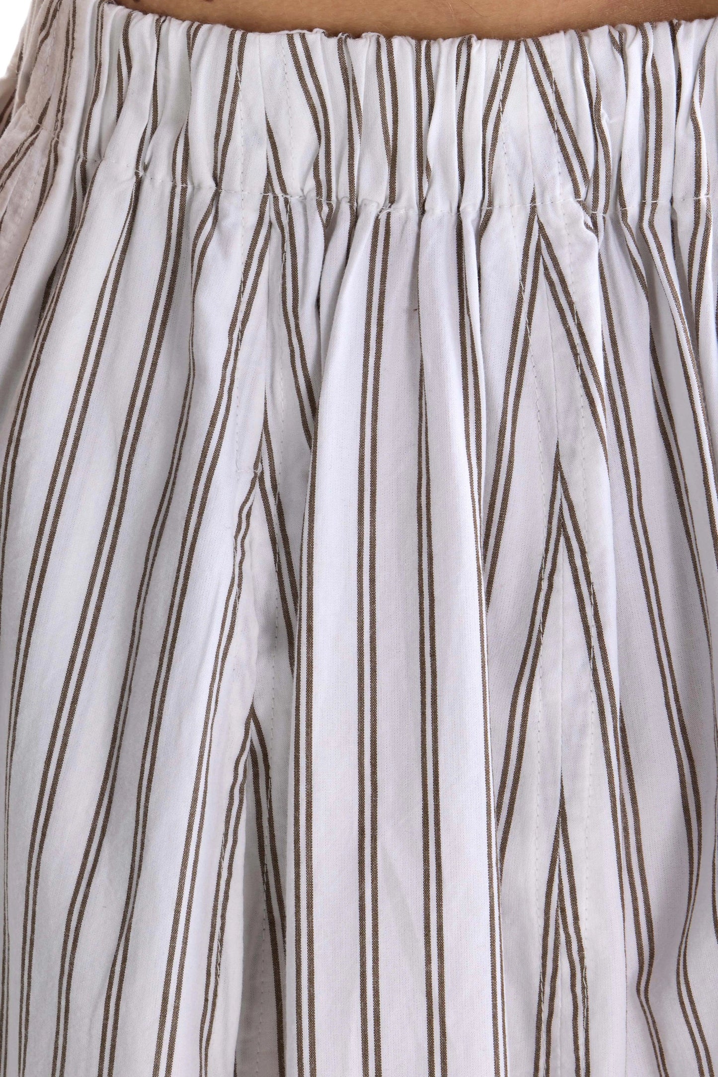 Bellerose | Cinley Stripe Midi Skirt - Khaki Vertical Stripe