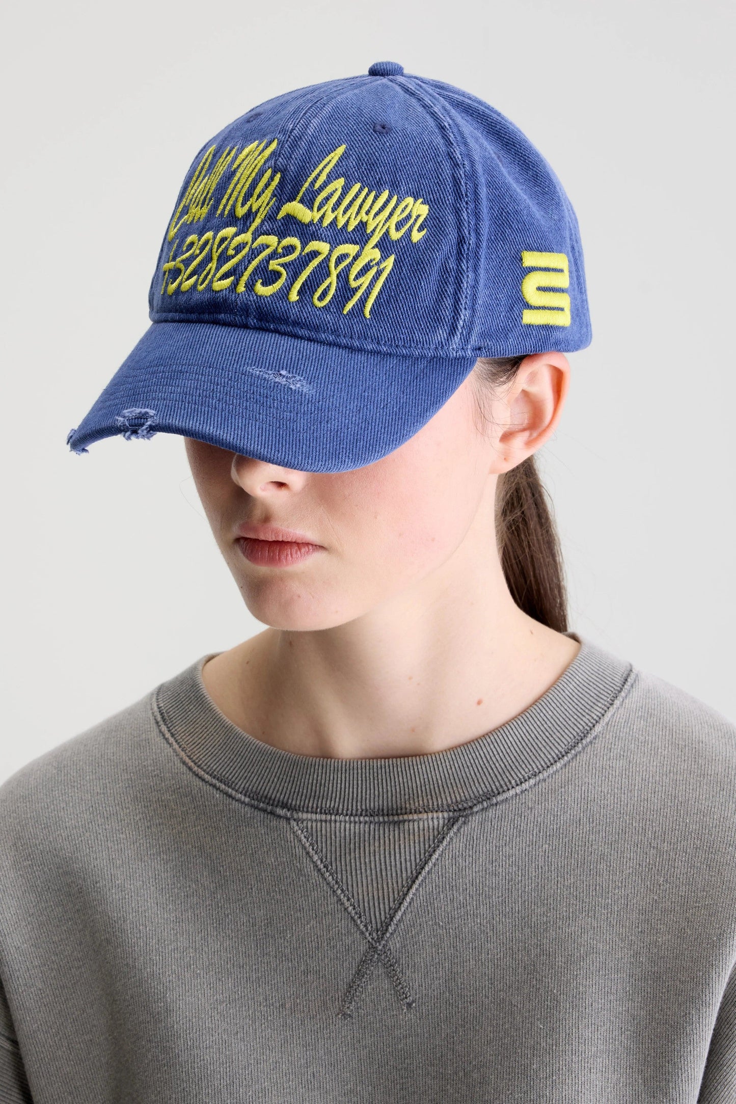 Bellerose | Dooba Embroidered Cap -  Cotton Indigo