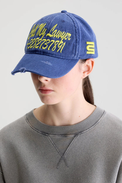 Bellerose | Dooba Embroidered Cap -  Cotton Indigo
