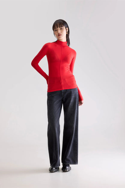 Bellerose | Flawy Turtleneck - Visible Seam Top Sanguine